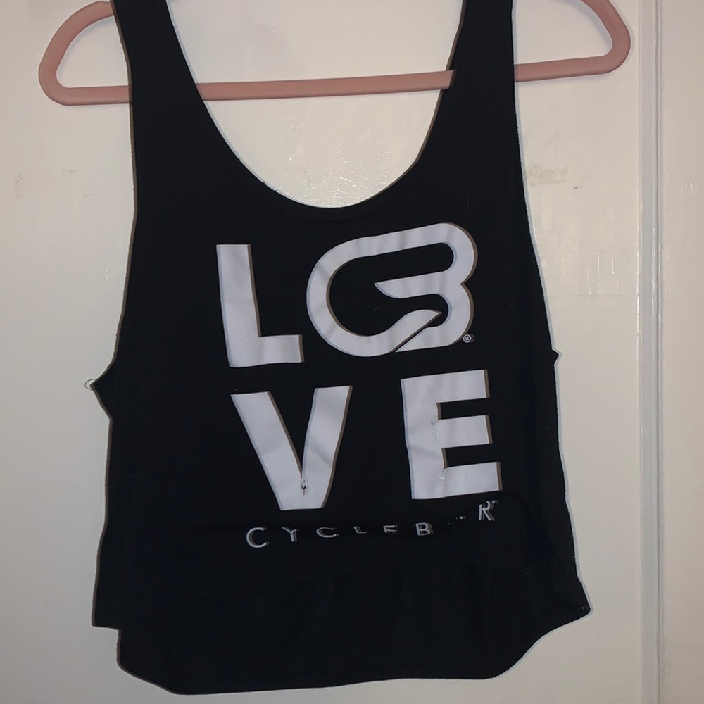 CYCLEBAR LOVE BLACK CROP TOP TANK